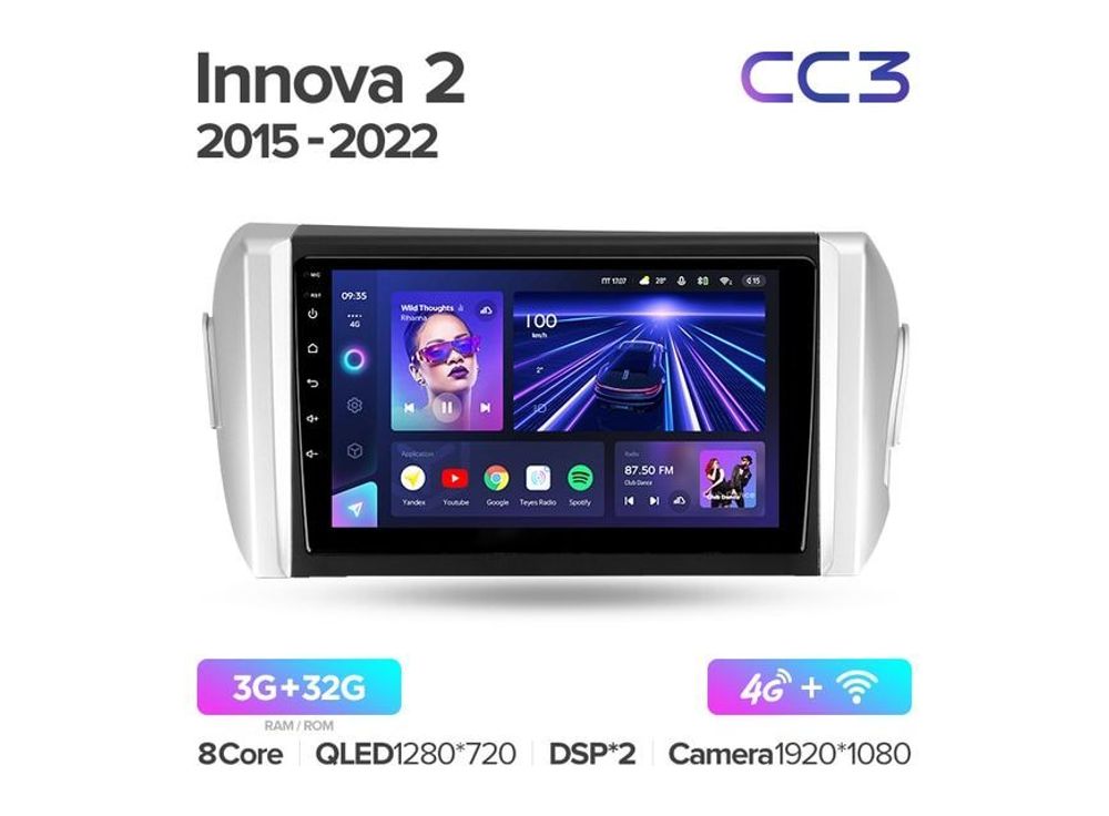 Магнитола Teyes CC3 3-32 Toyota Innova 2 2015-2022 9.0&quot;