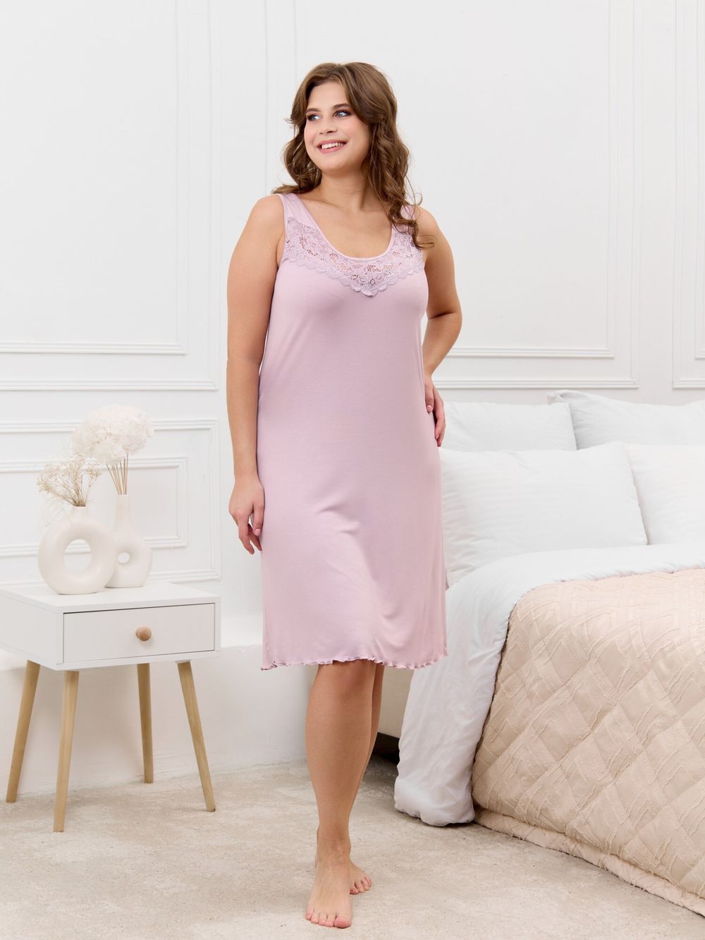 Ночная сорочка Этуаль Виотекс ПУДРОВЫЙ