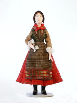 Кукла коллекционная в национальном женском костюме, Датчанка