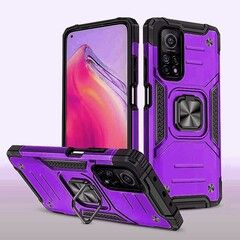 Противоударный чехол Strong Armour Case с кольцом для Xiaomi Redmi Note 11 Pro (версия Global) (Фиолетовый)