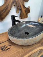 Раковина из речного камня RS-65906 60х43х14 из натурального камня