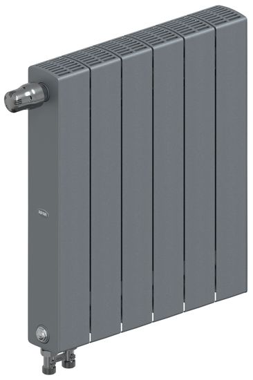 Радиатор Rifar SUPReMO Ventil 500 "титан" - 6 секций подключение нижнее (левое)
