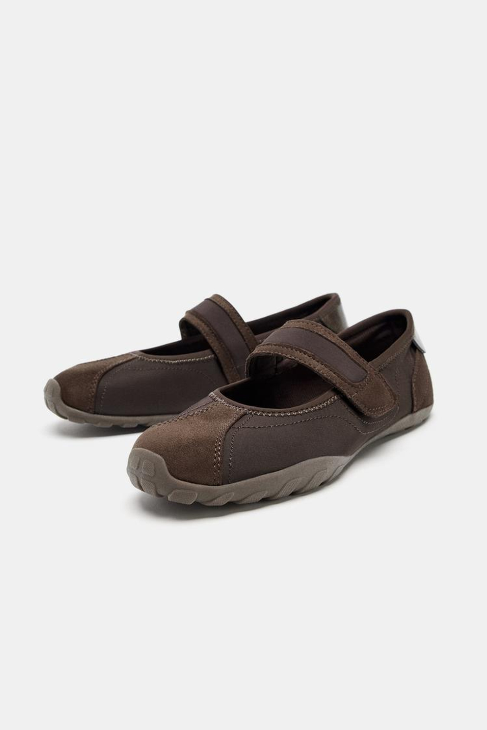 ZARA СПОРТИВНЫЕ БАЛЕТКИ, КОРИЧНЕВЫЙ