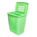 Корзина для белья Молетта 60л прямоугольная с крышкой пыльно-серая С702ПСЕР