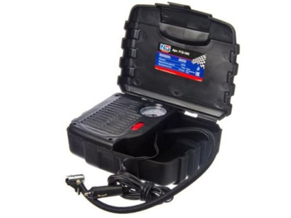 Компрессор автомобильный 120Вт провод 3м+переходники 12л/мин кейс