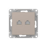 Механизм розетки RJ45 - 2шт, (cat6), кремовый Эпика EKF