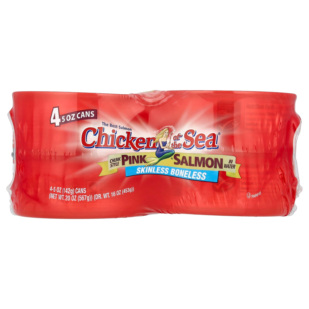 Chicken of the Sea, Горбуша в воде с кусочками, 4 банки по 142 г (5 унций)