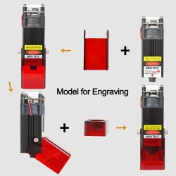 Лазерный модуль 80 Вт, фактическая мощность 10Вт, с воздушной насадкой, подходит для гравировального станка с ЧПУ, 3D-принтера, деревообрабатывающих инструментов DIY, HUAHENGCHI D-BL10WF