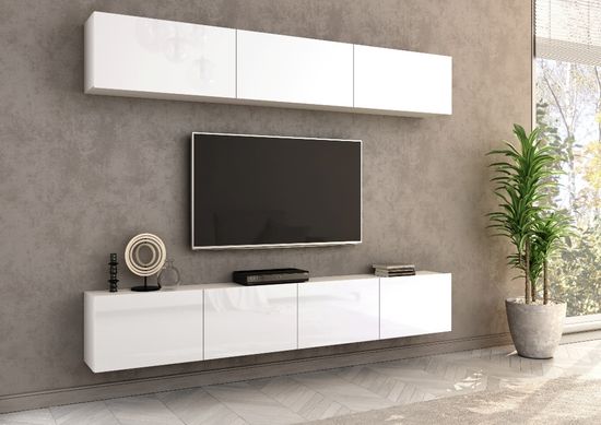 Гостиная модульная ЛИЯ-3 белый / белый глянец