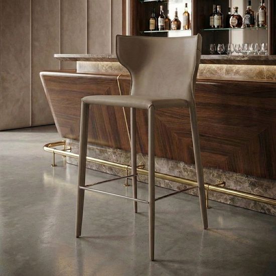 Стул полубарный Austin, кожа нуга