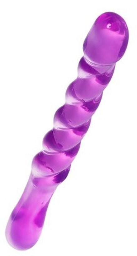 Фиолетовый двусторонний фаллоимитатор Tanza - 27,5 см.