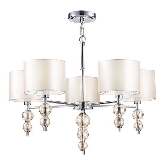 SLE105703-05 Светильник подвесной Хром/Светло-бежевый E14 5*40W RAMER