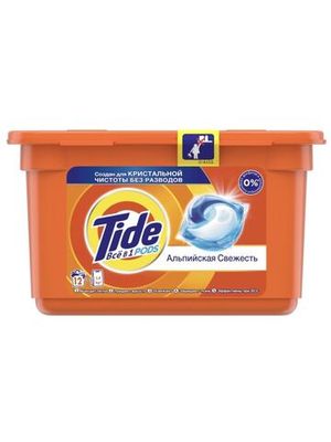 Капсулы для стирки Tide Альпийская свежесть 12 штук