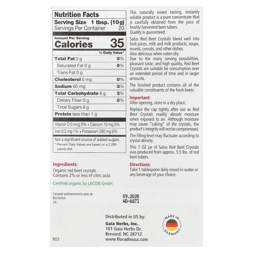 Gaia Herbs, Красная свекла, растворимые кристаллы, 7 унций (200 г)