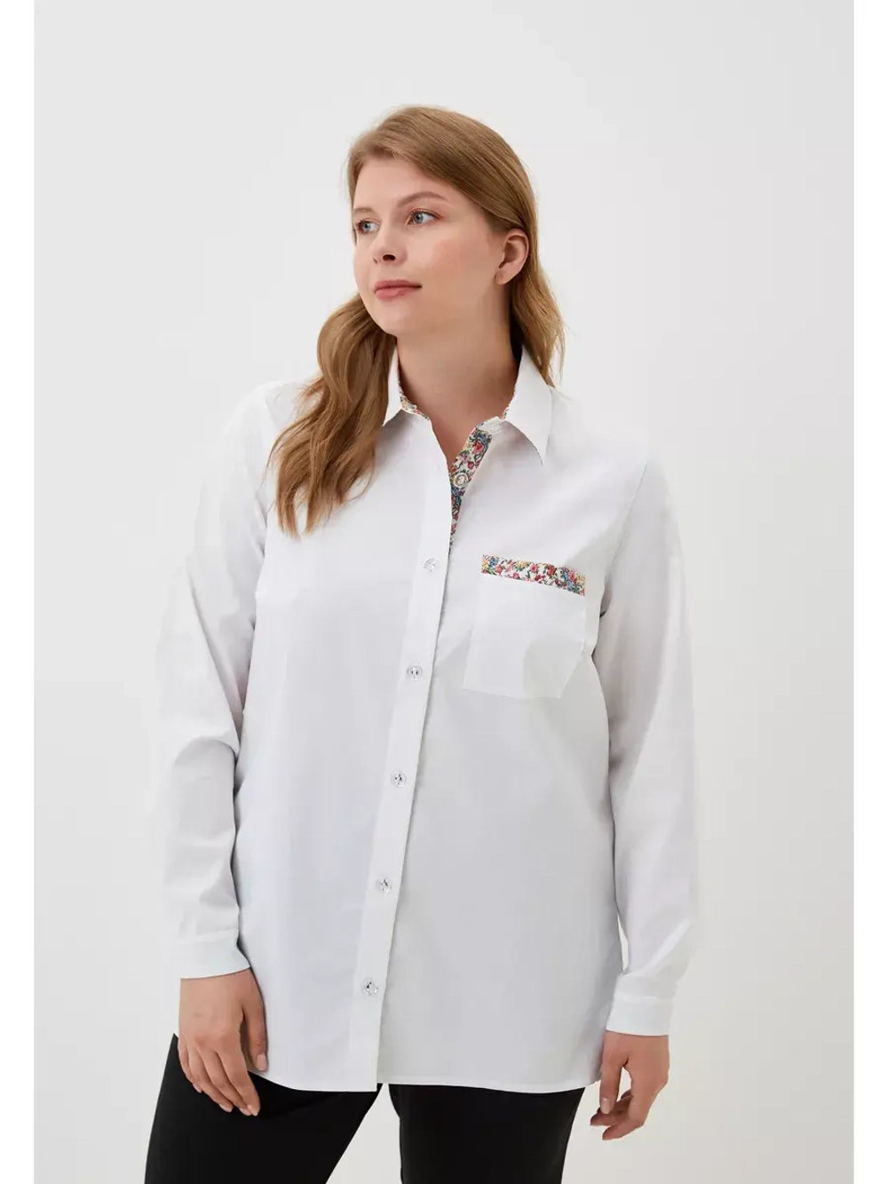 Рубашка белая с отделкой