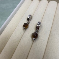 Серьги-минимализм с тигровым глазом «Тигровое кольцо удачи»