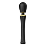 Чёрный аккумуляторный вибратор-вонд 29,1см с насадками Zalo Kyro Wand Massager Obsidian Black