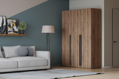 Распашной трехсекционный шкаф Лорена Пакс-3 Дуб Табачный U1147 120*40*200 см, Коричневый   Фиеста