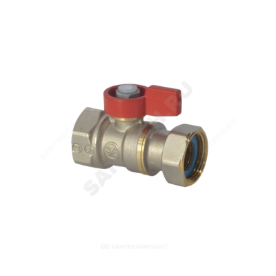Кран шаровой латунь никель R251 Ду 20 Ру42 ВР/нак. гайка флажок красный Giacomini R251PX014