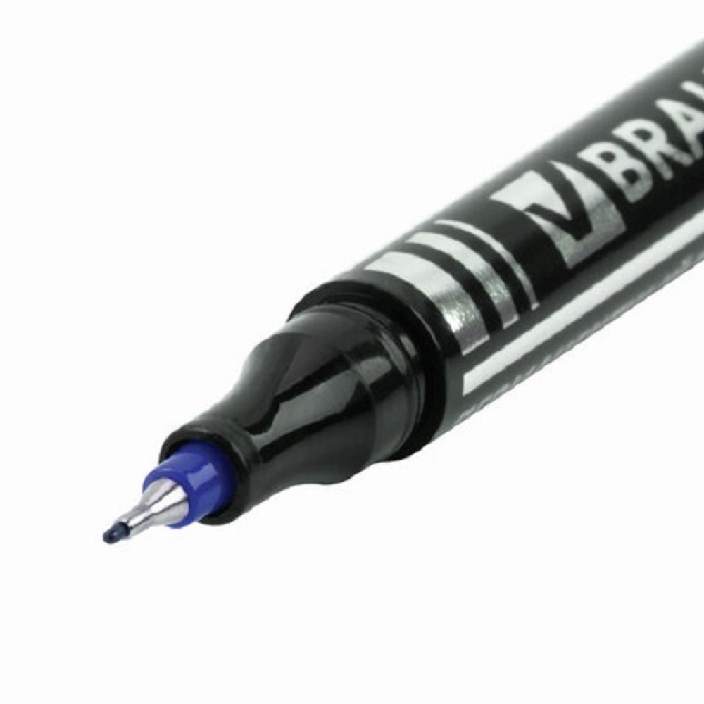 Маркер перманентный 0.5мм, Brauberg Jet, синий