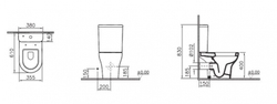 Напольный унитаз-компакт Vitra Zentrum Open-Back (Витра Центрум) 9012B003-7204 с сиденьем Микролифт