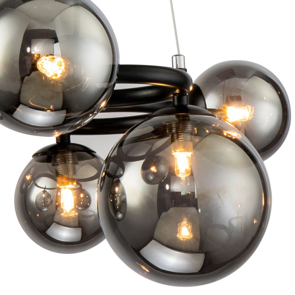 Люстра Wendt 6 black/smoky