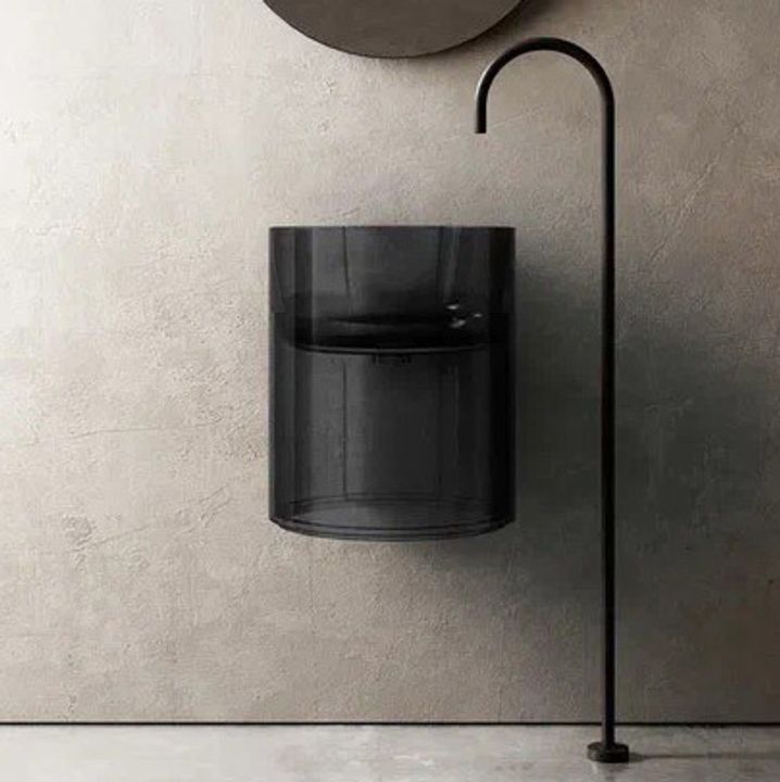 Раковина подвесная прозрачная ABBER Kristall AT2704Onyx черная