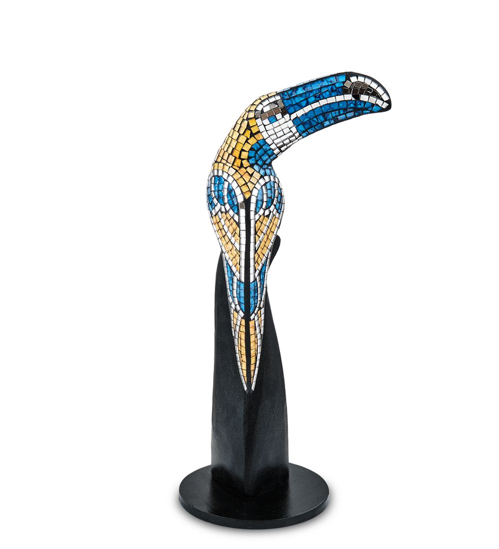 23-029-05 Н-р статуэток из трех «Тукан» дерево+стекл.мозаика (50,40,30 см)