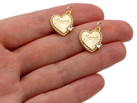 Подвеска "Сердце" 15,5мм, с кристаллом