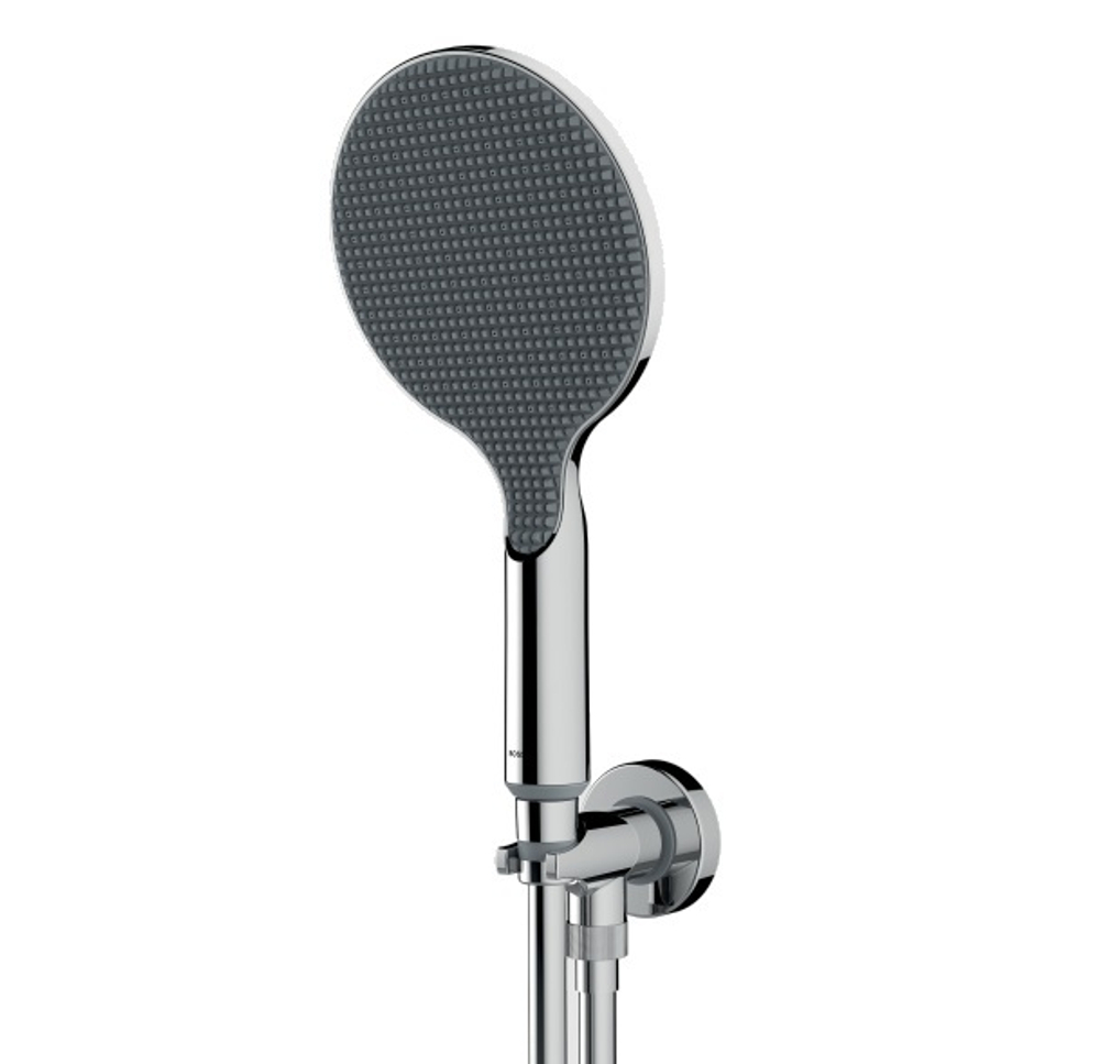 Bossini Apice душ ручной: Ø 140 мм с водорозеткой скрытого монтажа и держателем, шланг Cromolux 1500 мм 1/2 “F, цвет хром