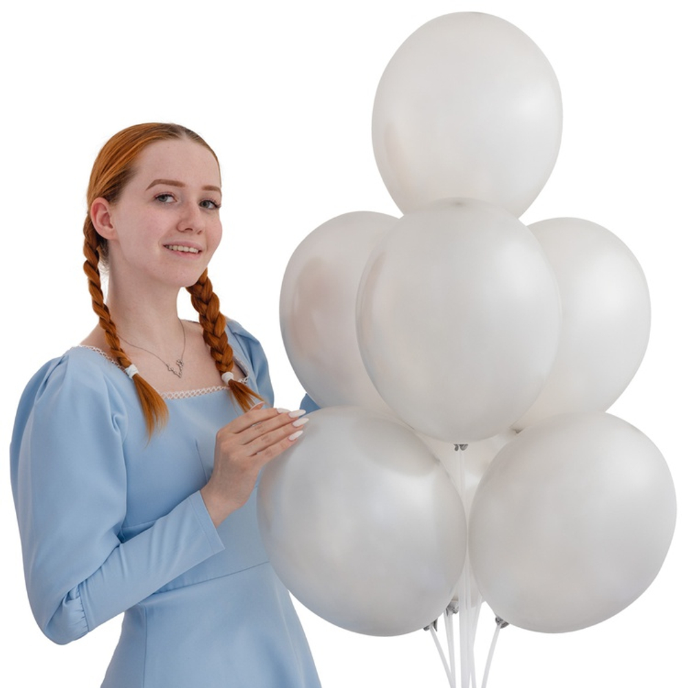 Серебряный воздушный шар металлик Экстра Silver