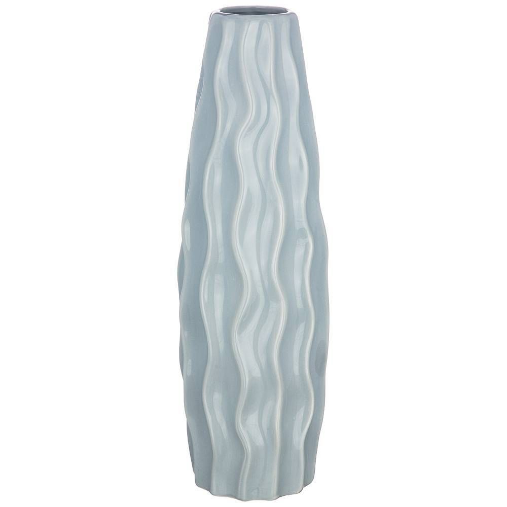 ВАЗА ДЛЯ ЦВЕТОВ ЦВЕТ:СВЕТЛО-СЕРАЯ ГЛАЗУРЬ 12,5*39 СМ