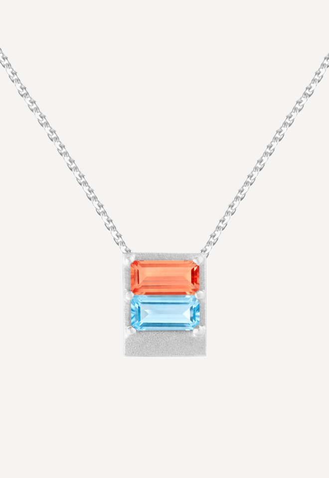 Колье из серебра "Закат на море"