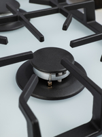 Газовая варочная панель 4 конфорки Nano Glass Белое матовое Закаленное стекло легкой очистки, Wok-конфоркой, Электроподжиг, Газ-контроль, Решетки из чугуна, Macbi MBH64WFGI.V2-NM-WH NanoGlass