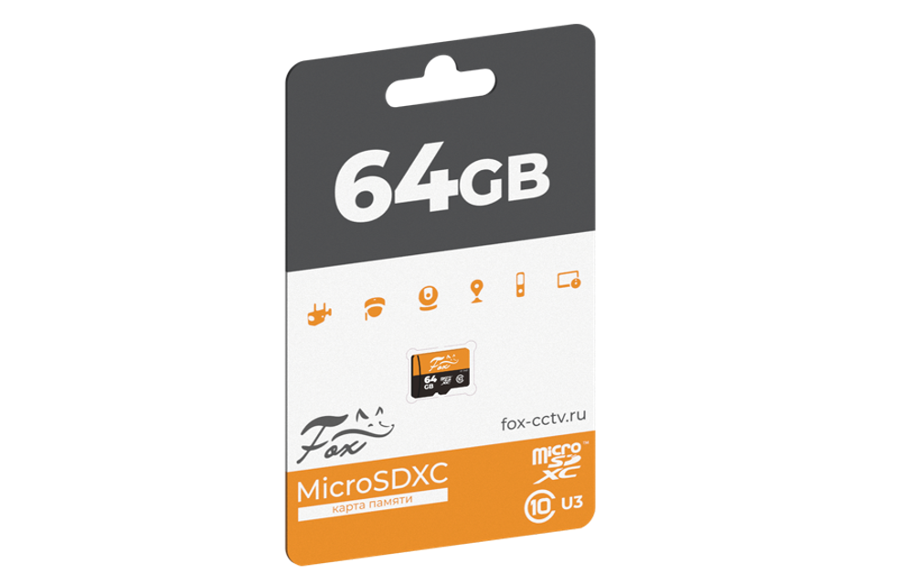 Карта памяти FOX 64 GB micro SDXC 10