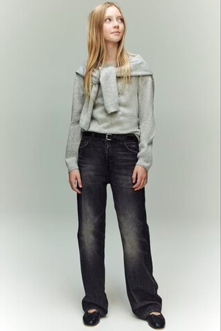 H&M Джинсы Baggy Fit, темно-серый