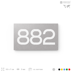 Номер на дверь 882, табличка на дверь для офиса, квартиры, кабинета, аудитории, склада, серая 120х70 мм, Айдентика Технолоджи