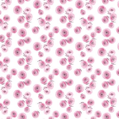 Розовые цветы. Акварель