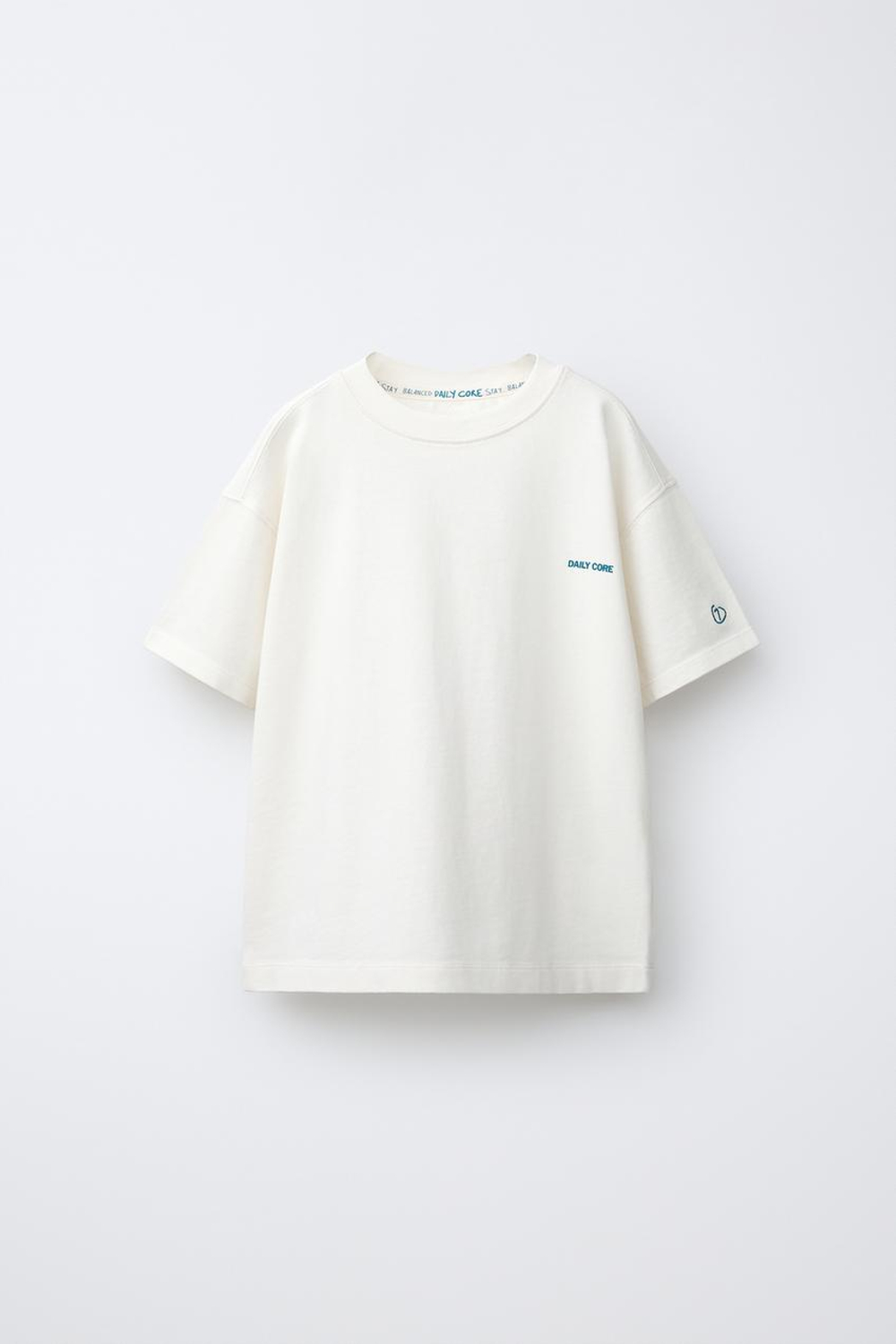 ZARA ФУТБОЛКА С НАДПИСЬЮ, ЭКРЮ