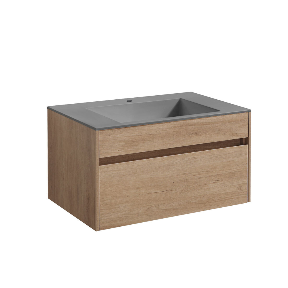 Тумба под раковину Vincea Chiara 800 подвесная, 1 выкатной ящик soft-close, N.Oak