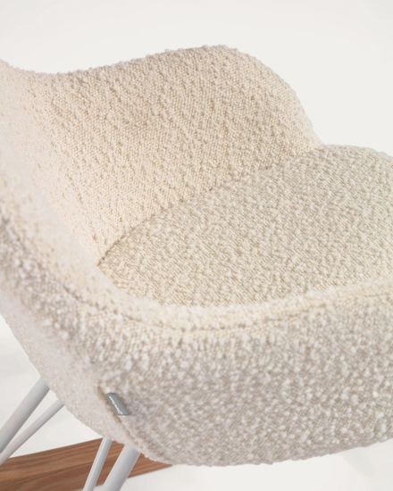 Детское кресло-качалка Joey из белой ткани букле