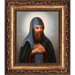 Макарий Печерский, преподобный постник. Икона на холсте.