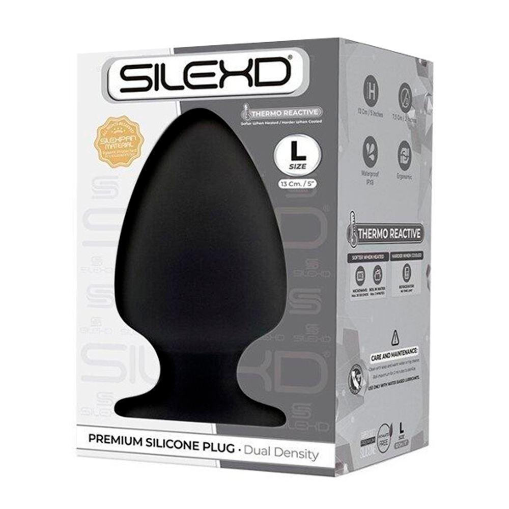 Черная анальная пробка 13см SilexD Premium Silicone Plug Size L Model 1