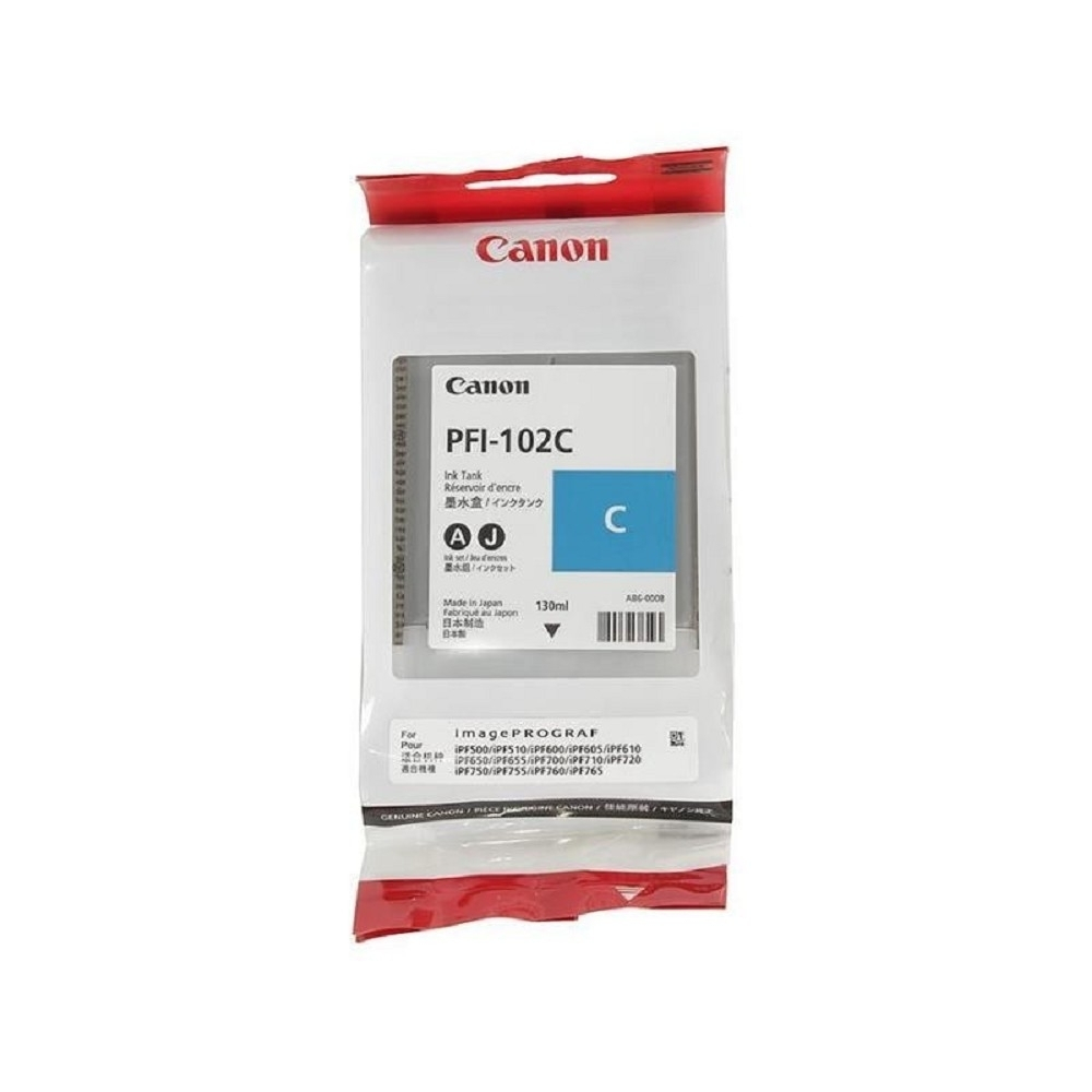 Canon PFI-102C 0896B001 Картридж для Canon imagePROGRAF iPF605, iPF610., iPF650, iPF655, iPF710, iPF750, iPF755, LP17, iPF510, Голубой, 130 мл.
