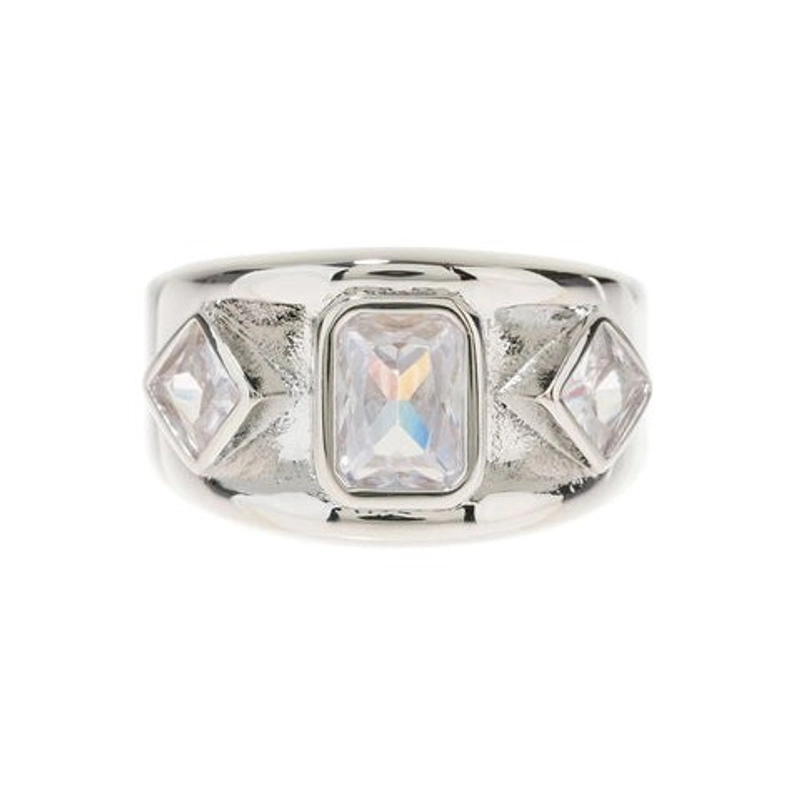 Кольцо-печатка Граненный Багет – Серебро