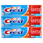 Crest, для детей, зубная паста против кариеса с фтором, с блестками, 3 шт. в упаковке, 130 г (4,6 унции)