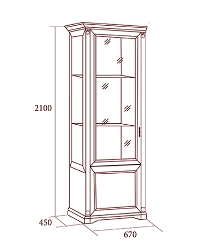 ЛОРЕНЦО Шкаф-витрина 1-дв.