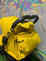 Коляска прогулочная Babalo 2022 Жёлтый текстиль на золотой раме с сумкой