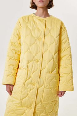 Стеганое пальто, желтое