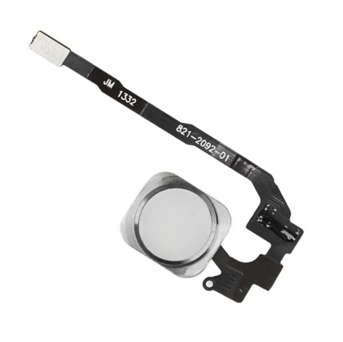 Шлейф для Apple iPhone 5S/SE на кнопку Home в сборе с толкателем Белый